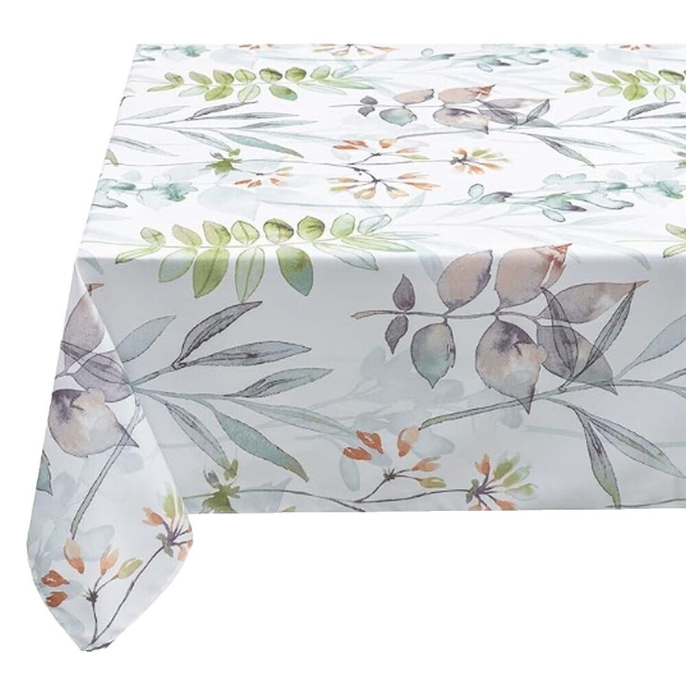 Fabric Spillproof Tablecloth, 60"x104" Oblong, LEAVES & FLOWERS, BOTANICA, BM